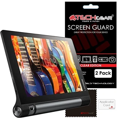 Image of TECHGEAR [Pack of 2] Screen Protectors for Lenovo Yoga Tablet 3 8&quot; (Yoga 8 inch Tablet) Ultra Clear Lcd Protector Guard Covers With Cleaning Cloth &amp; Application Card
