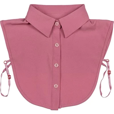 Image of styleBREAKER Women Plain Blouse Collar Insert with Button Strip, for Blouses and Jumpers 08020004, Colour:Old Rose
