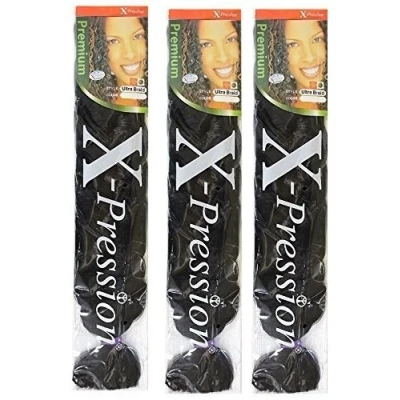 Image of X pression Ultra Braid Artificial Hair Extension #1B Approx. 210cm (3 PCS OFFER)