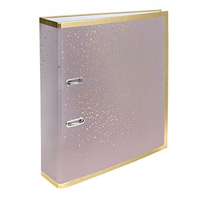 Image of Interdruk Lever Arch File A4 75 mm Metallic Design Satin Gold Sparkling