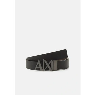 Image of Armani Exchange Reversible BELT Belt, Size: 32, Black/dark brown
