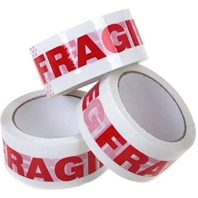 Image of FRAGILE Packaging Tape 48mm x 66m Printed Packing Box Strong Heavy Duty (PACK OF 72 ROLLS)