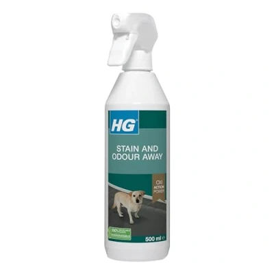 Image of HG Dog Stain Remover &amp; Pet Odour Spray, Animal Fabric Carpet Removal, Neutralises Urine Other Bad Smells, Friendly Oxi Action Deodorizer Freshener Spray 500ml