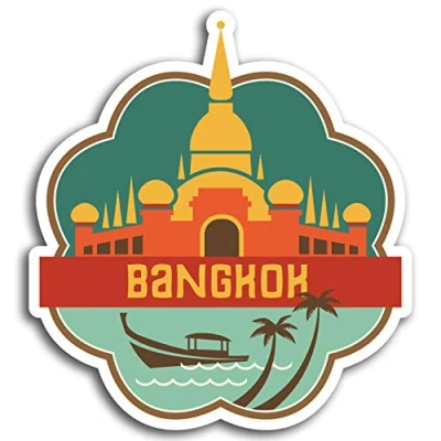 Image of 2 x 10cm Bangkok Thailand Travel Vinyl Stickers Sticker Laptop Luggage #19545 (10cm Tall)