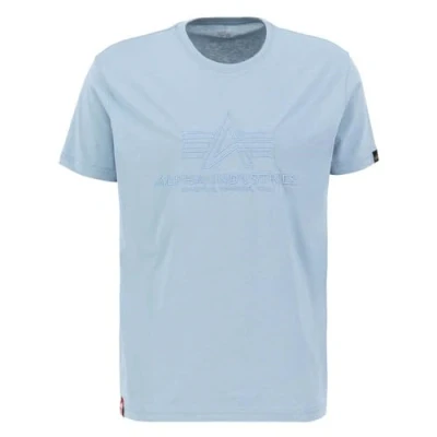 Image of Alpha Industries Basic T Embroidery Shirt for Men, Greyblue, M
