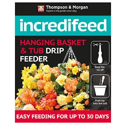 Image of IncrediFeed Hanging Basket &amp; Tub Drip Feeder Quick, Easy to Use for Better Healthy Plant Growth Greener Leaves More Flowers, 6x 30ml Bottle by Thompson and Morgan (6)