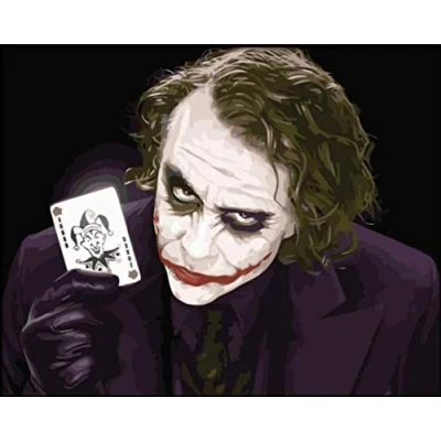 Image of Paint by Numbers for Adults Children，Paint Children Mr. Joker and playing cards 16x20 Inch Linen Canvas Acrylic DIY Number Painting Kits Wall Art Decor Gifts (Without Frame)