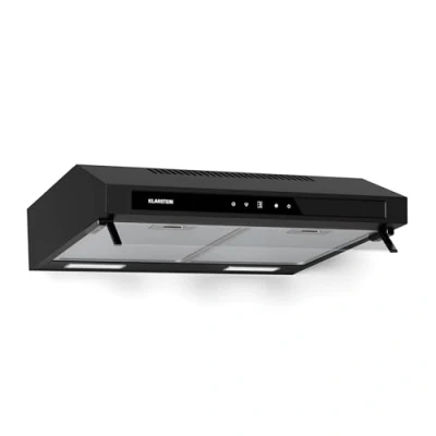 Image of Klarstein Purista Force Integrated Cooker Hood, 60cm Under Cabinet Dual Motor 400 m3/h, LED Touch Panel, Energy Class C, Compact 13cm Design, Lighting, Charcoal Filter