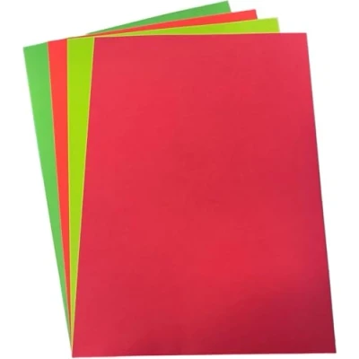 Image of DJP 80gsm A4 Christmas Festive Paper Pack Red/Green Coloured (Pack of 100 Sheets) 25 Sheets Each Colour