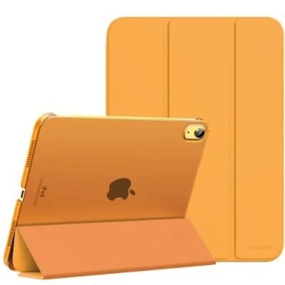 Image of MoKo Case for iPad 10th Generation 2022, Slim Stand Hard PC Translucent Back Shell Smart Cover Gen 10.9 inch Support Touch ID, Auto Wake/Sleep, Papaya