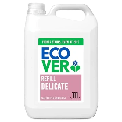 Image of Ecover Delicate Laundry Detergent Refill, Washing Liquid, Fresh Waterlily &amp; Honeydew Scent 1 x 111 Washes, 5L