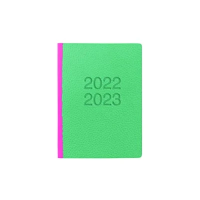 Image of Letts Two Tone A6 Academic 22.23 Day to a Page with appointments Diary Green &amp; Pink