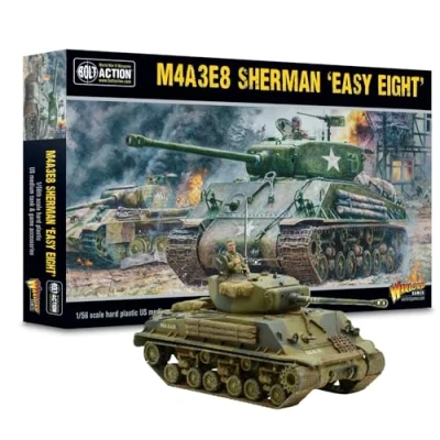 Image of Warlord Games M4A3E8 Sherman Easy Eight 1:56 / 28mm Plastic Scale Model Tank for Bolt Action Highly Detailed World War 2 Miniatures Table top Wargaming