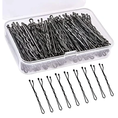 Image of OWill 150 Pieces Bobby Pins, Hair Clips Grips Kirby for Women Styling Pins with Storage Box(Black)