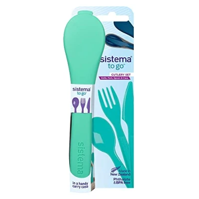 Image of Online Kitchenware Sistema Cutlery To Go Set Turquoise