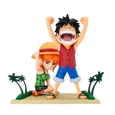 Image of BANPRESTO One Piece Log Stories Luffy &amp; Nami, Bandai Spirits World Collectable Figure