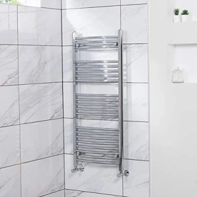 Image of NRG Curved Heated Towel Rail Radiator Bathroom Central Heating Ladder Warmer Rad 1150x500mm Chrome