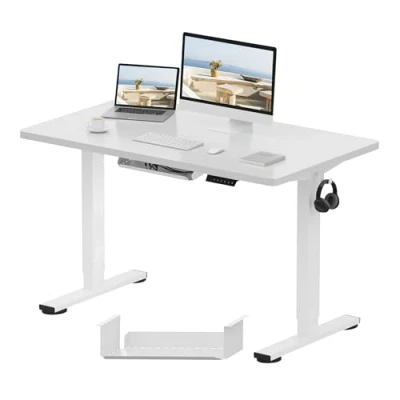 Image of FLEXISPOT Electric Height Adjustable Standing Desk Sit Stand Up with Memory Smart Pannel EF1 Series(120 * 60cm, White Frame+White Desktop)