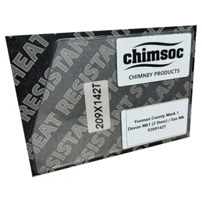 Image of Chimsoc Replacement Stove Glass Yeoman County Mk 1 / Devon (2 Door) Exe (209mm x 142mm Shaped)