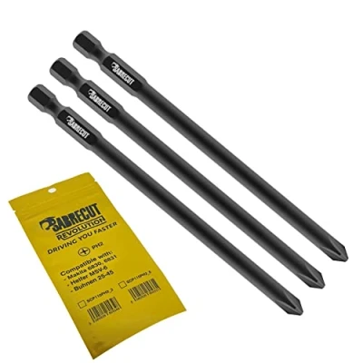 Image of 3 x SabreCut SCP110PH2_3 110mm PH2 Compatible with Makita 6830 6831 P 43898 and Helfer MSV 6 Buhnen 20 45 Autofeed Collated Drywall Screwdriver Gun Bit Single Ended Phillips No.2 Heavy Duty