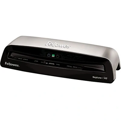 Image of Fellowes Neptune A3 Laminator Machine for Office Use Rapid 1 Minute Warm Up Time with Anti Jam Technology 80 175 Micron 10 A4 Laminating Pouch Starter Pack Included Silver