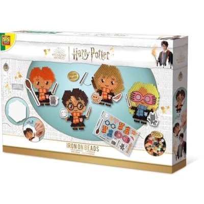 Image of SES Creative 9345 Harry Potter Characters Iron Kids with 2000 PVC Free Fusible Arts and Craft Kit Beads, Pegboard Stickers, Multi