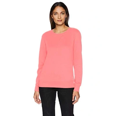 Image of Amazon Essentials Women&#039;s French Terry Fleece Crewneck Sweatshirt (Available in Plus Size), Coral Pink, M