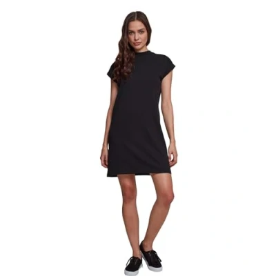 Image of Urban Classics Turtle Extended Shoulder Jersey dress, Women&#039;s, Size: XS, Black