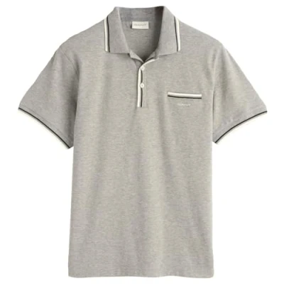 Image of GANT Men&#039;s 2 COL Tipping SS Pique Polo, Grey Melange, XXL