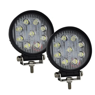 Image of AUXTINGS 2 Pcs 4 inch 27W Spot Round LED Work Light Bar Off road Driving Fog Lights for 4X4 4Wd Car ATV UTV SUV Truck Tractor Trailer Forklift Train Boat Bus Motorcycle