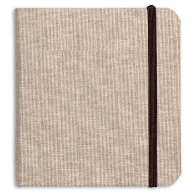 Image of Clairefontaine Ref 96102C Goldline Natural Square Travel Album (Contains 32 Sheets) 15 x 15cm in Size, 180gsm Paper, Elastic Strap Closure, Acid Free, pH Neutral, Off White