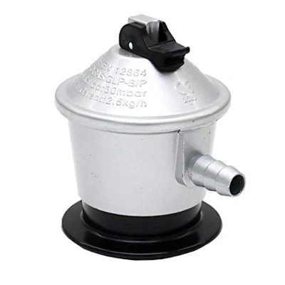 Image of Com Gas M10488 Pressure Reducing Valve for Butane Cylinder K 30, Silver and Black, 7.00x7.00x10.00 cm