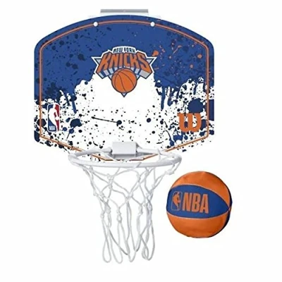 Image of Wilson Mini NBA Team Basketball Hoop, NEW YORK KNICKS, Plastic, White