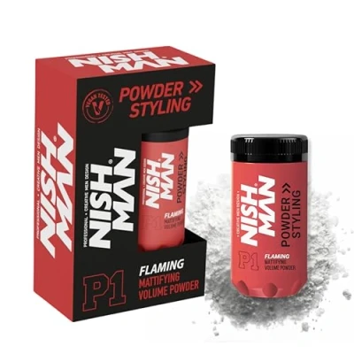 Image of NISHMAN Hair Styling Powder P1 Flaming 20g Mango Scent Maximum Volume Boost and Texture Flexible Hold Matte Finish