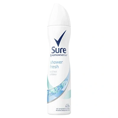 Image of Sure Shower Fresh 48h protection against sweat and odour Anti perspirant Aerosol MotionSense technology deodorant 250 ml