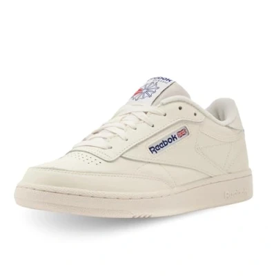 Image of Reebok Classic CLUB C 85 Unisex Trainers, Size: 7.5, Chalk/classic cobalt Leather and textile