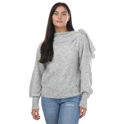 Image of Ted Baker Womenss Larbow Bow Embellished Jumper in Grey Size 14 UK