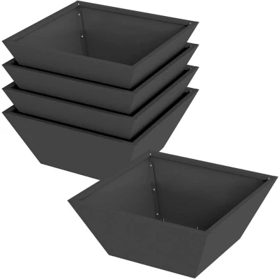 Image of vidaXL Metal Planter Black 40 x 15 cm Planters