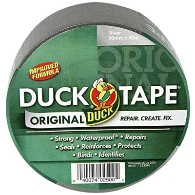 Image of Duck Tape Original Silver, 50mm x 50m, Improved Formula High Strength Waterproof Gaffer and Duct Adhesive Cloth Repair