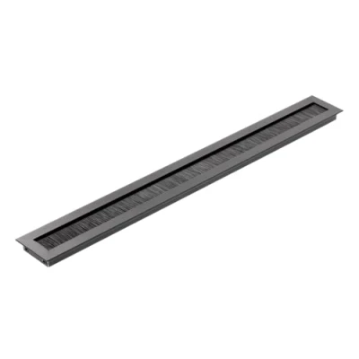 Image of GTV Merida Cable Grommet Rectangular Organiser for Furniture Pass/Designed Installation in the Worktop / 45 x 450 mm/Black