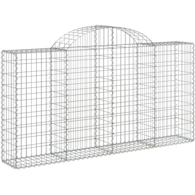 Image of vidaXL Arched Gabion Baskets 30 pcs 200x30x100/120 cm Galvanised Iron