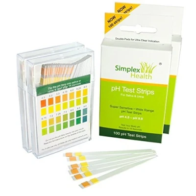 Image of [Double Pack 200 Strips] Simplex Health pH Test Strips 4.5 9.0 for Urine and Saliva with Dual Pad