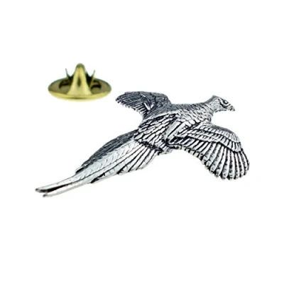 Image of B8 Small Pheasant English Pewter Lapel Pin Badge