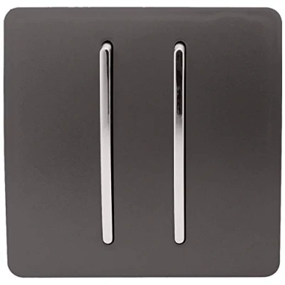 Image of Trendi 2 Gang Way 10 Amp Rocker Chrome Light Switch