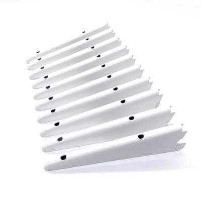 Image of EAI Twin Slot Wall Mounted Shelving Bracket Pack of 10, White, 170mm Strong, Heavy Duty Steel Shelf For Shed, Garage, Indoor Storage Easy To Install Rack