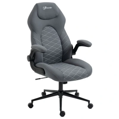 Image of Vinsetto Gaming Chair, Office Desk Comfy Computer Chair with Adjustable Arms and Rolling Wheels for Home Work Study, Charcooal Grey