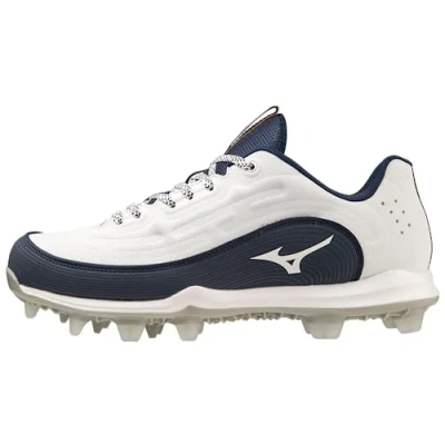 Image of Mizuno Women&#039;s Finch Elite 6 Low TPU Softball Cleat, White navy, 8