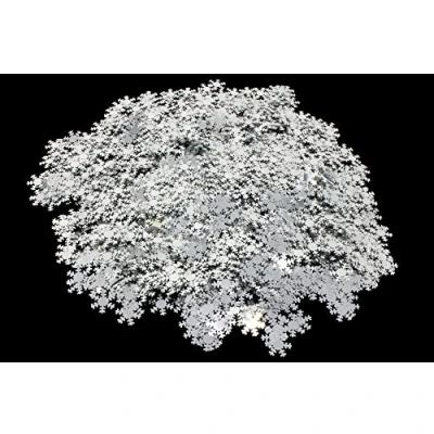 Image of Bright Ideas Loose Silver Snowflake Sequins Assorted Shapes Colours and Sizes for Arts Ideal Schools, Home Crafting, Kids Scrapbooking &amp; Sewing Embellishments.100g Jar PVC Material