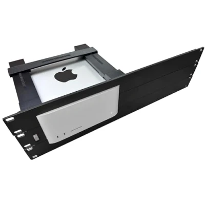 Image of THINGSINRACK Mac Studio rack mount with On/Off button injection molded 19inch 3U