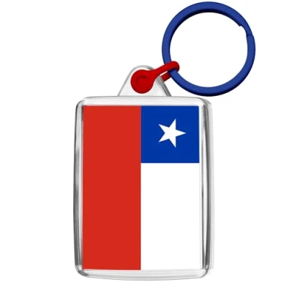 Image of Pixly® Chile Flag Keyring Key Fob Country Keychain Keepsake Souvenir Gift
